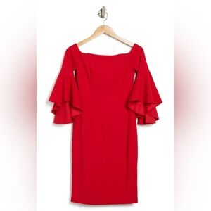 NWT Calvin Klein Red Off-Shoulder Dress, size 6
